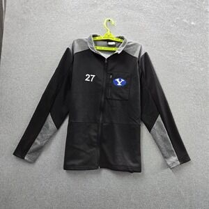 BYU Cougars Men Jacket L Black Embroidered Colosseum Colorblock Team‎ Logo